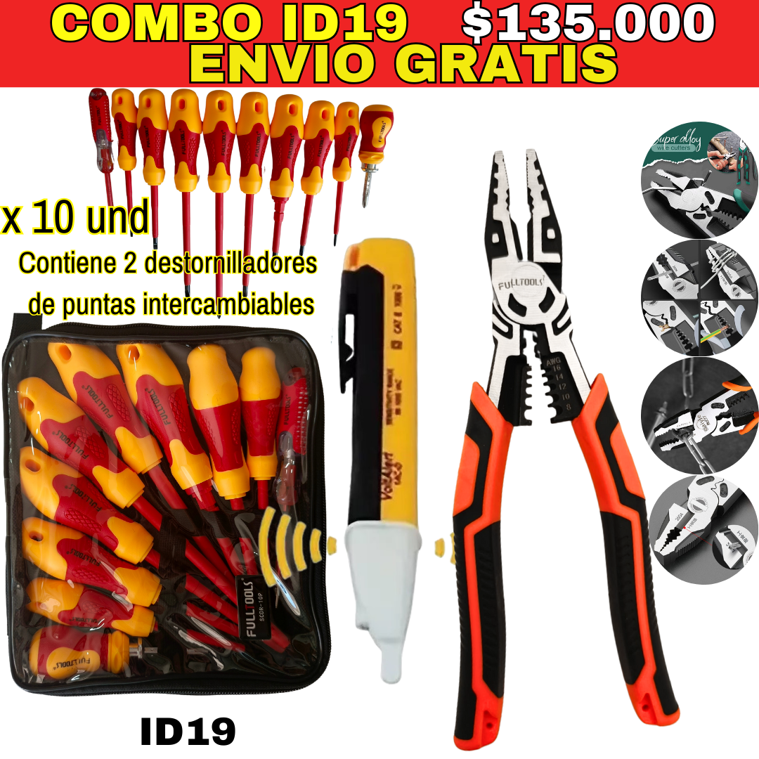 Combo de herramientas ID19 - ENVIO GRATIS