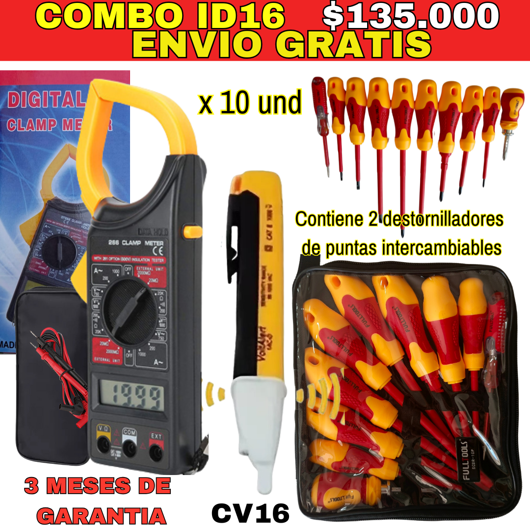 Combo de herramientas ID16 - ENVIO GRATIS