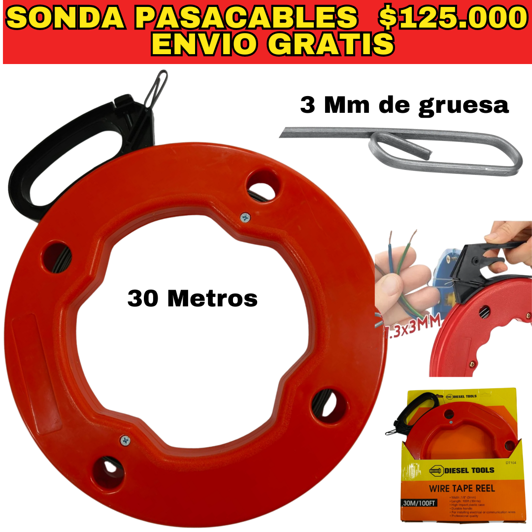 Sonda Pasacables 30 Metros - ENVIO GRATIS