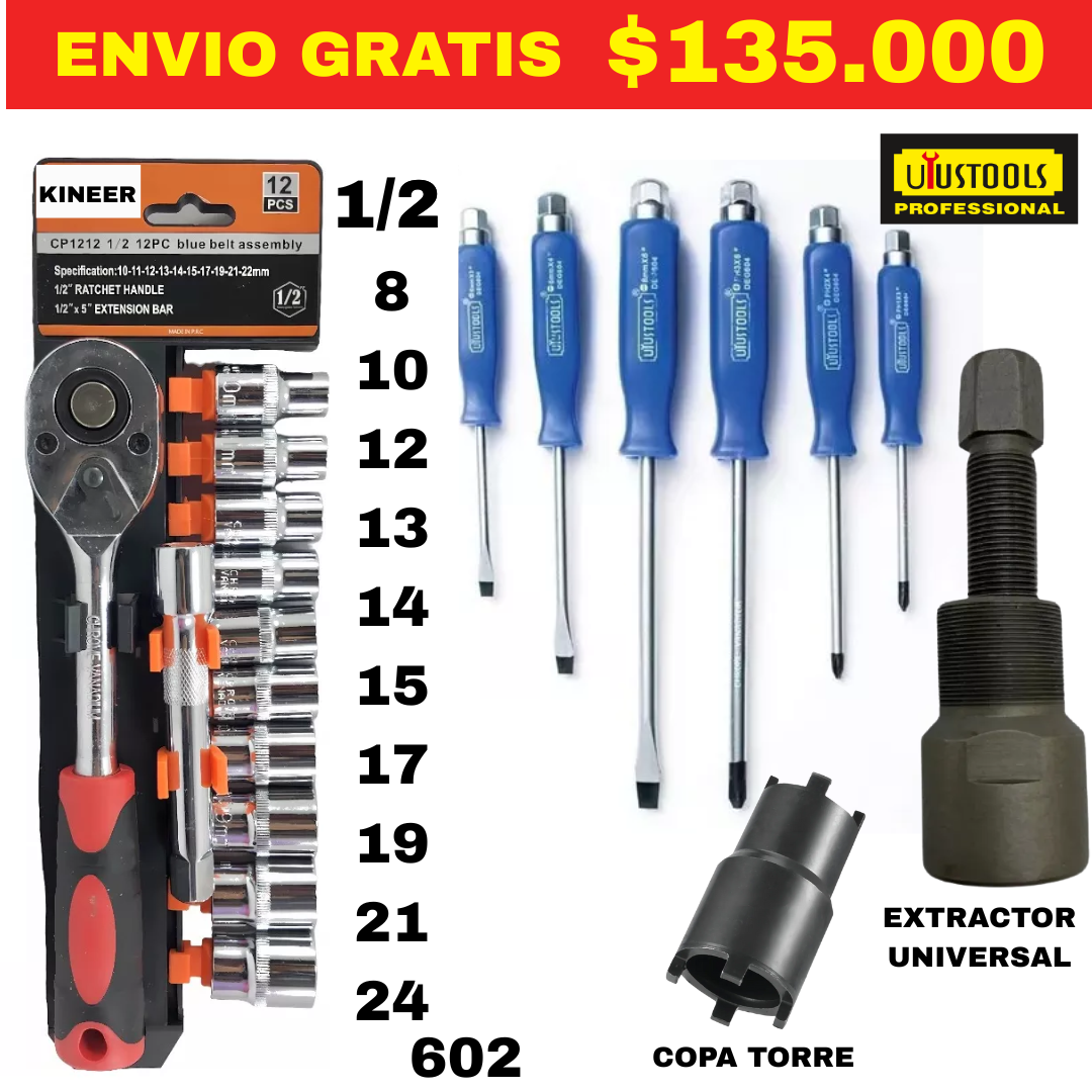 Combo Herramientas ID 602 -ENVIO GRATIS