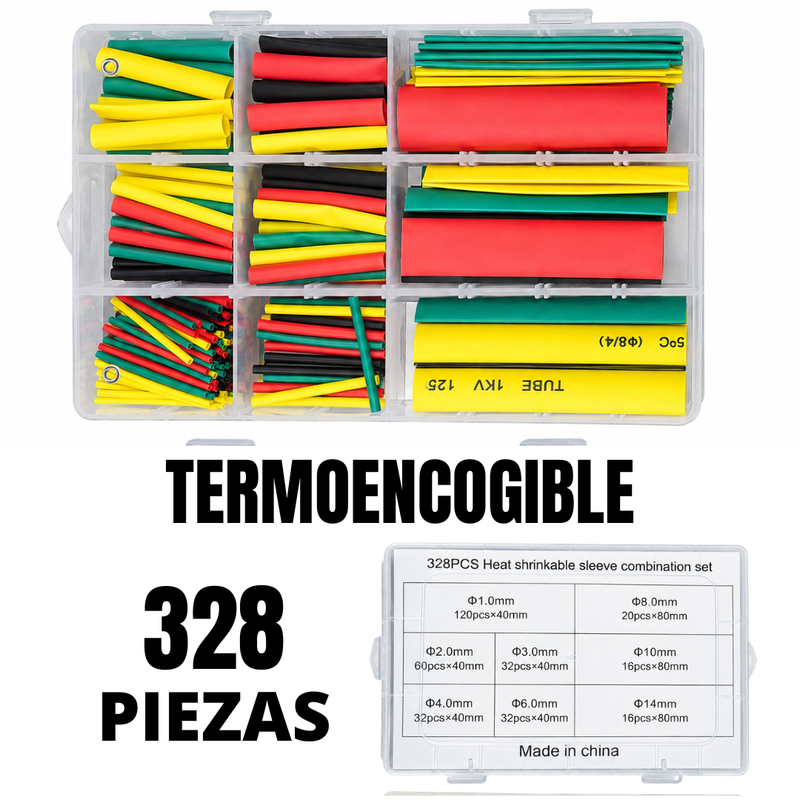 Kit tubos termoencogibles - 328 PIEZAS