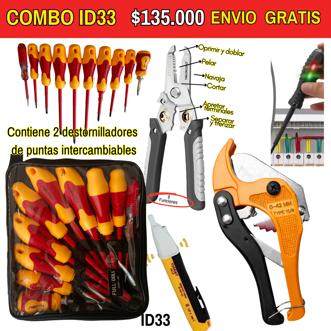 Combo de herramientas ID33 -Envió Gratis