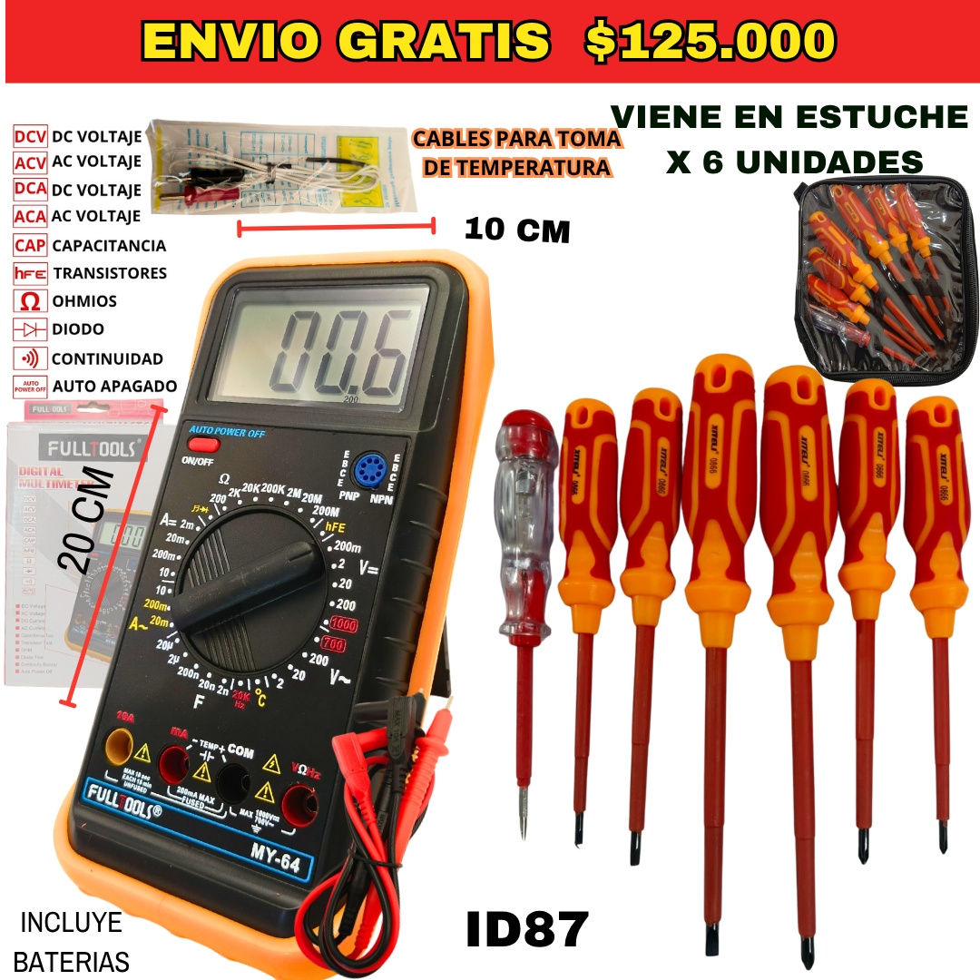 Combo Herramientas ID87 -Envió Gratis