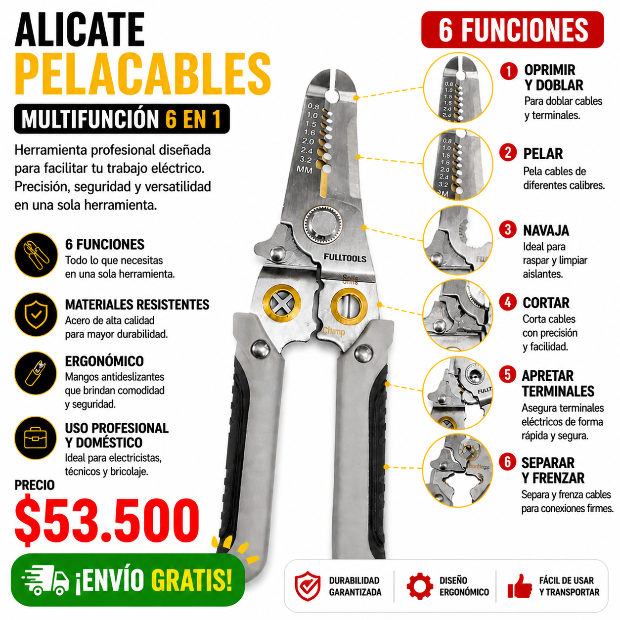 Pelacables 6 Funciones Fulltools Coltools ENVIO GRATIS