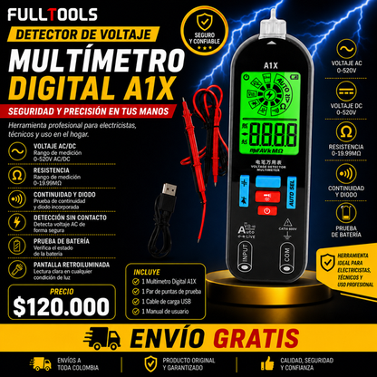 Multímetro Inteligente Autorango Con Detector de Fase Fulltools Coltools