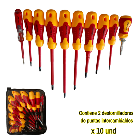 Destornillador Dieléctrico x 10 Piezas ENVIO GRATIS