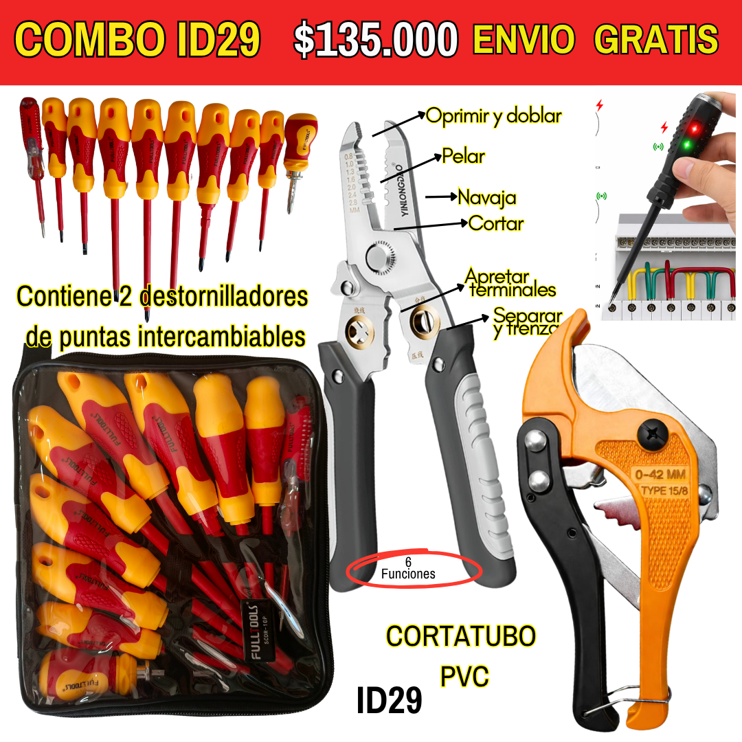 Combo de herramientas ID29 - ENVIO GRATIS