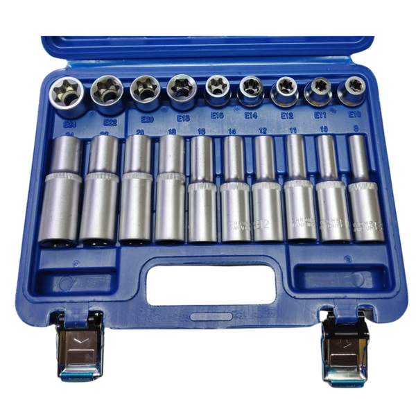 Juego de Copa Torx Largas y Cortas x 19 Piezas Coltools