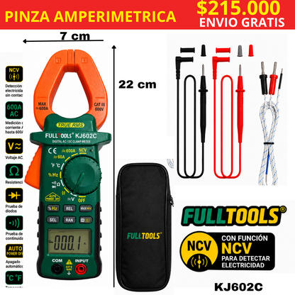 Pinza Amperimétrica Digital AC/DC – TRUE RMS KJ602C  ENVIO GRATIS