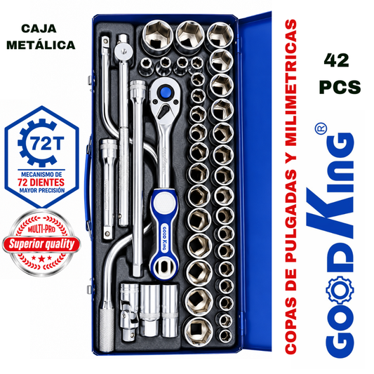 Juego de Ratchet Good King Herramientas x 42 Piezas Para Trabajo Pesado