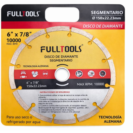 Disco 6" Diamantado Segmentario Marca Fulltools Coltools