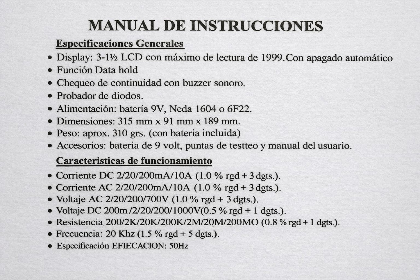 Combo de herramientas Multimetro + Probador de Voltaje