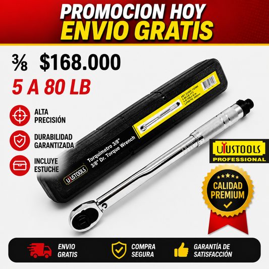 Torquimetro de 3/8  Uyustools 5 A 80 LB  ENVIO GRATIS
