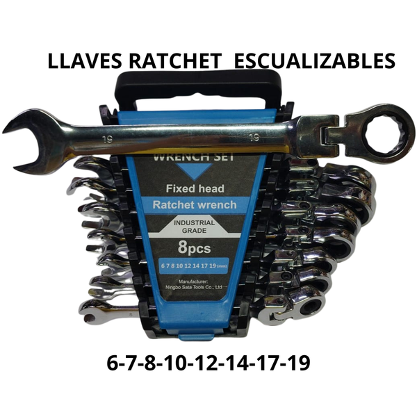 Llave Ratchet Escualizable x 8 Piezas Coltools